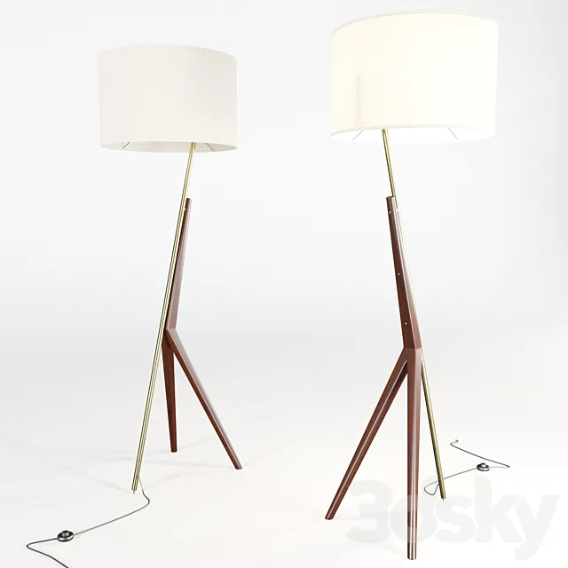 Floor lamp west elm Caldas Floor Lamp 3D Model Floor lamp west elm Caldas Floor Lamp 3D Model