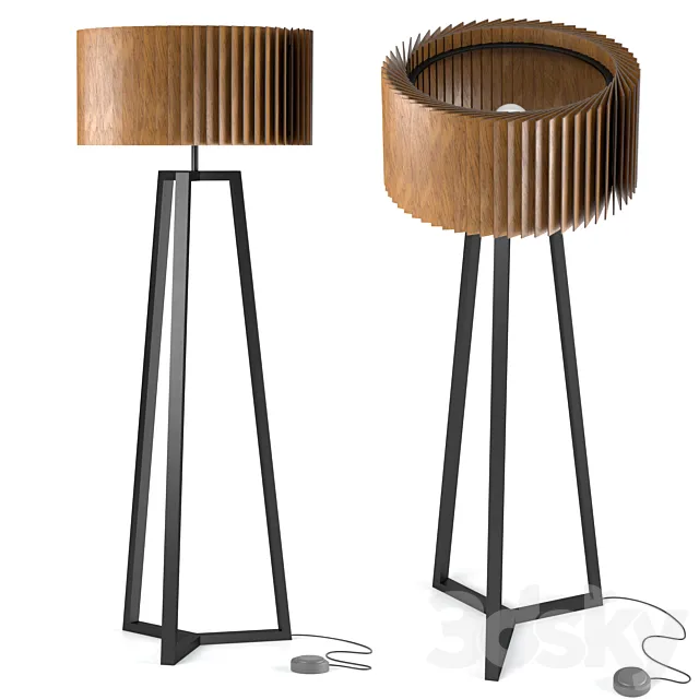 Floor Lamp Woodled Rotor 3D Model