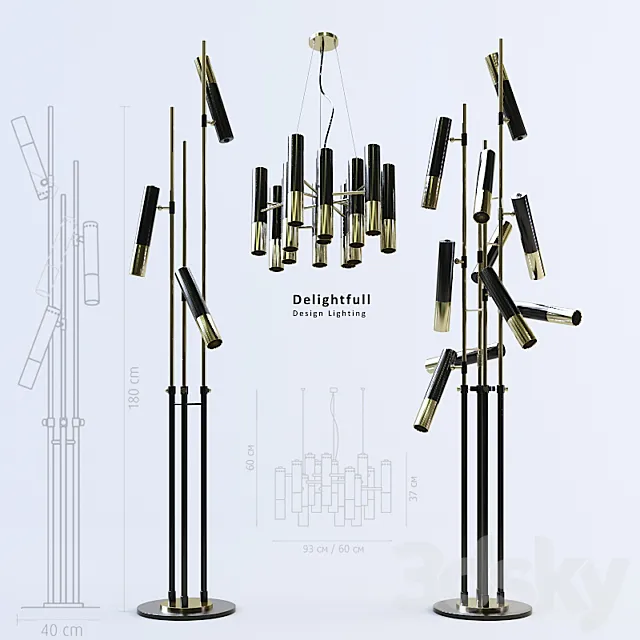 Floor lamps and ceiling lighting Ike Delightfull 3DModel Floor lamps and ceiling lighting Ike Delightfull 3DModel