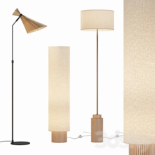 Floor lamps La Redoute set 2 3D Model Floor lamps La Redoute set 2 3D Model