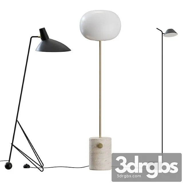 Floor lamps set 02 3D Model Download