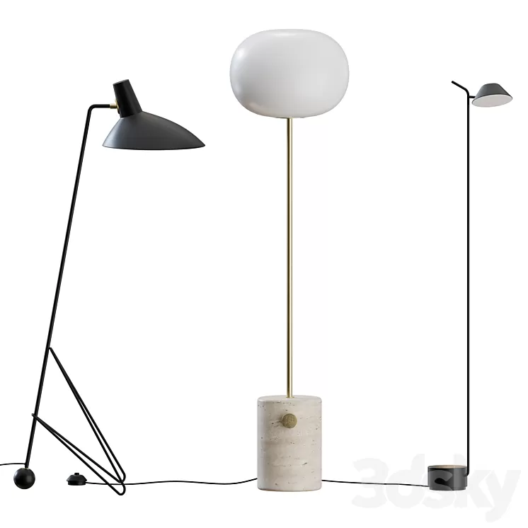 Floor Lamps Set 02 3D Model