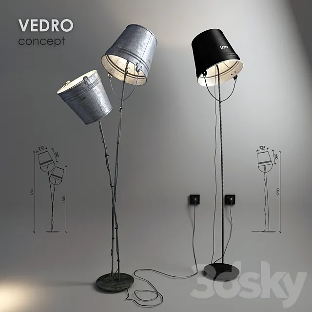 Floor lamps VEDRO concept 3D Model Floor lamps VEDRO concept 3D Model