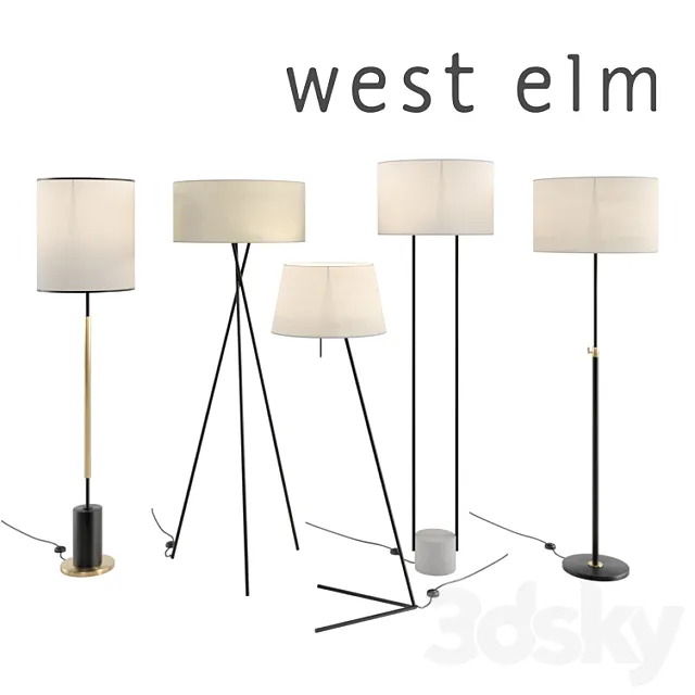 Floor lamps west elm set_2 3D Model Floor lamps west elm set_2 3D Model
