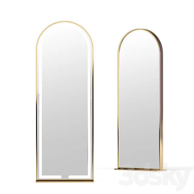 Floor mirror in brass frame LN003F from Apika 3D Model