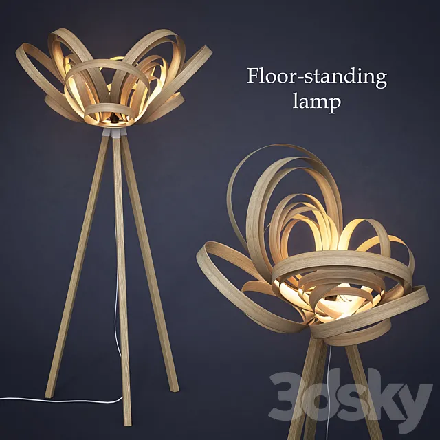 Floor-standing lamp by Tom Raffield 3D Model Floor-standing lamp by Tom Raffield 3D Model
