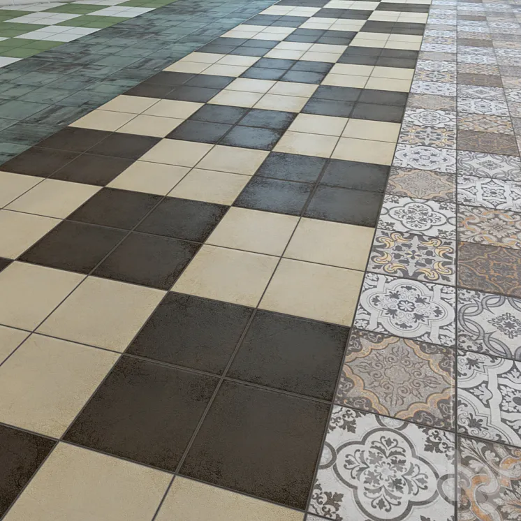 Floor tiles "BARBER" 3D Model Free Download