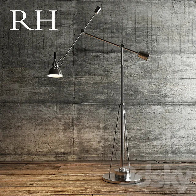 Floor_lamp_RH_Metal_Silver 3DModel Floor_lamp_RH_Metal_Silver 3DModel