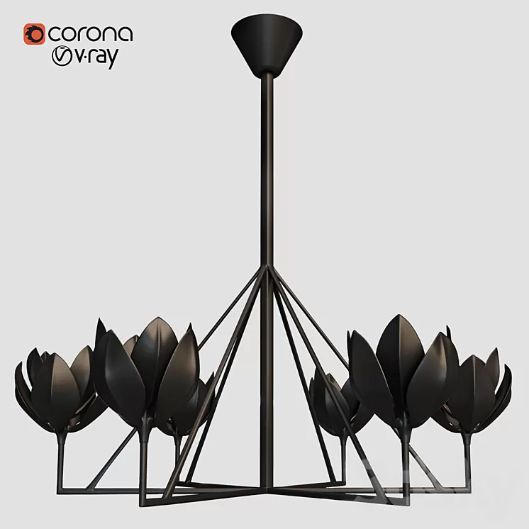 FLORA CHANDELIER BLACK 3D Model