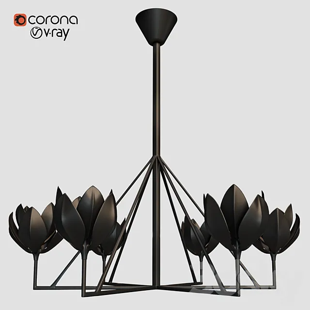 FLORA CHANDELIER BLACK 3DModel FLORA CHANDELIER BLACK 3DModel
