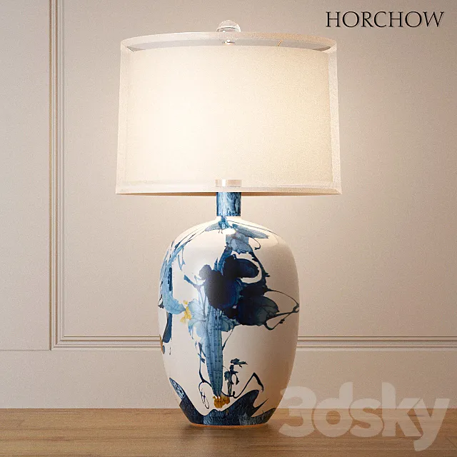 Floral Chinoiserie Lamp 3D Model Floral Chinoiserie Lamp 3D Model