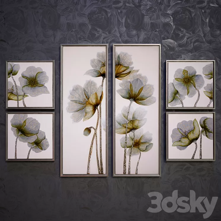 Floral Glow pictures set 3D Model