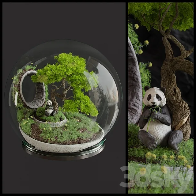 Florarium Bonsai 3D Model Florarium Bonsai 3D Model