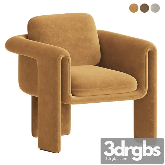 Floria velvet armchair 3D Model Download