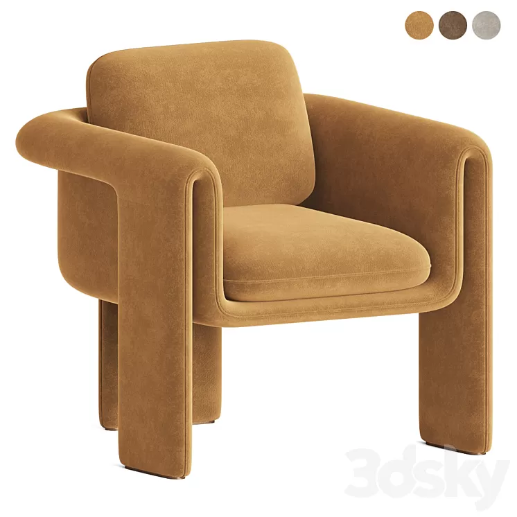 Floria velvet armchair 3D Model Floria velvet armchair 3D Model