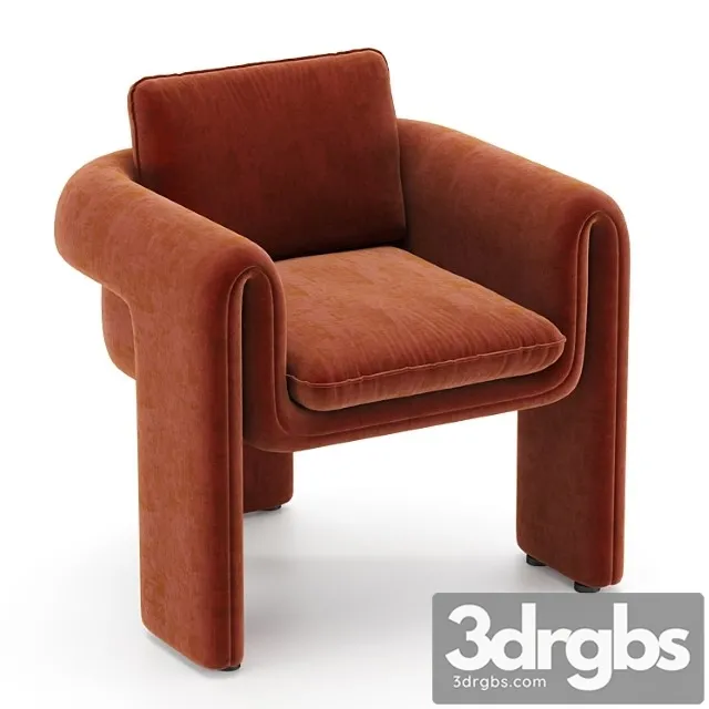 Floria Velvet Chair 1 3D Model Download