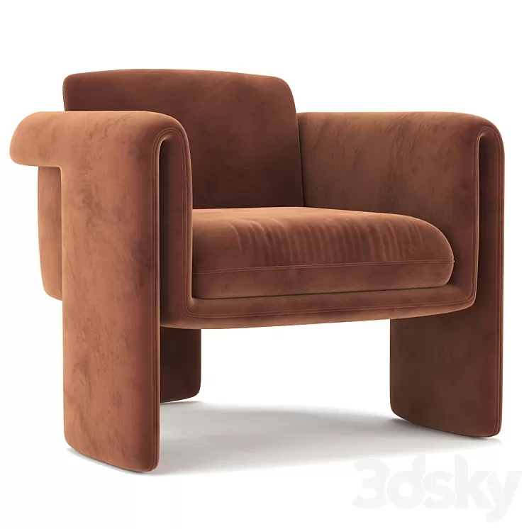 Floria Velvet Chair 3D Model Free Download