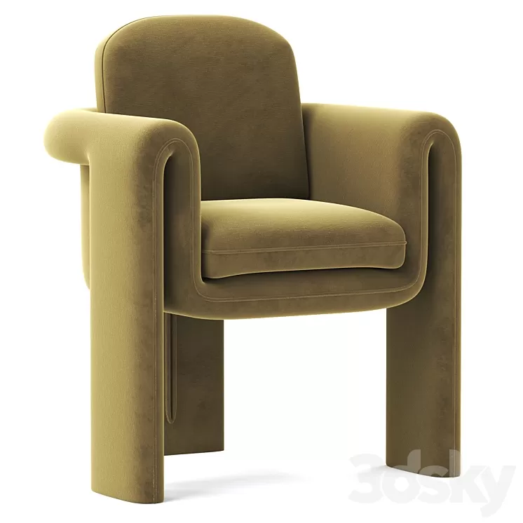 Floria Velvet Chair 3D Model Free Download