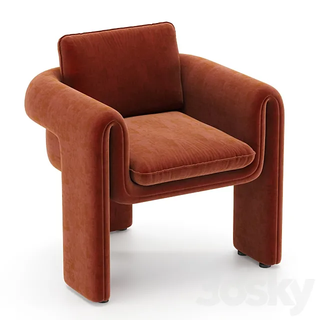 Floria velvet chair 3D Model