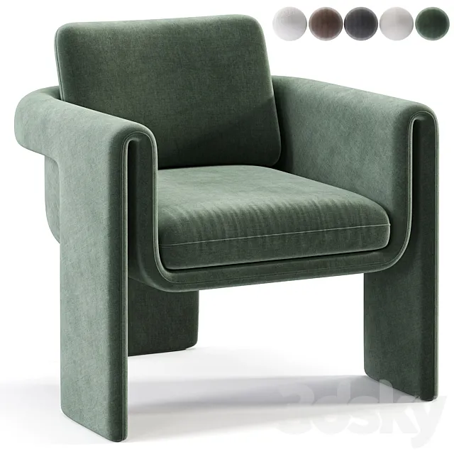 Floria velvet chair 3D Model Floria velvet chair 3D Model