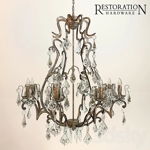 Florian Mercury Glass Chandelier 3D Model Florian Mercury Glass Chandelier 3D Model