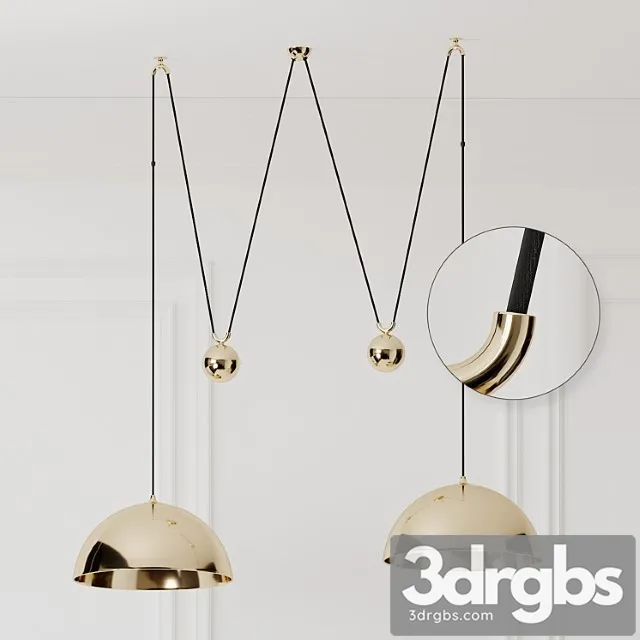 Florian schulz double posa brass pendant lamp with side counter weights 3D Model Download Florian schulz double posa brass pendant lamp with side counter weights 3D Model Download