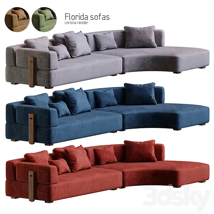 Florida sofa CORONA 3D Model Free Download