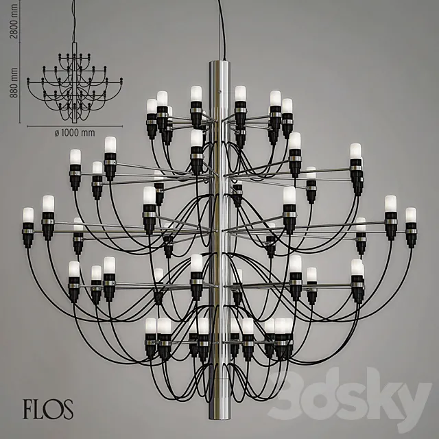 Flos 2097 50 Holder Chrome 3D Model Flos 2097 50 Holder Chrome 3D Model