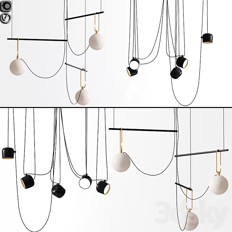Flos Aim And Ceiling Light Pendant 3D Model