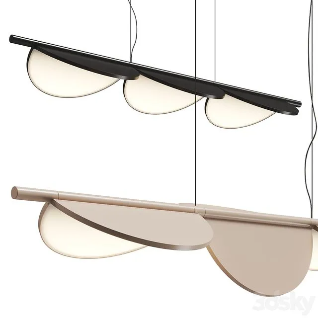 Flos Almendra S3 Linear Pendant Lamp 3D Model Flos Almendra S3 Linear Pendant Lamp 3D Model