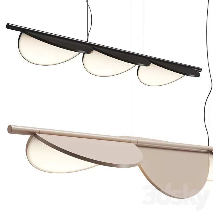 Flos Almendra S3 Linear Pendant Lamp 3D Model Free Download