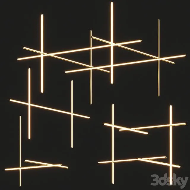 Flos Coordinates Pendant Lamps Full Complication 3D Model Flos Coordinates Pendant Lamps Full Complication 3D Model