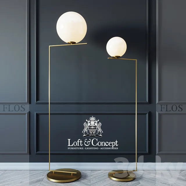 Flos lights family michael anastassiades floor lamp 3D Model Flos lights family michael anastassiades floor lamp 3D Model