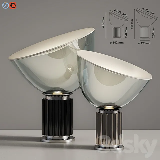 Flos Taccia Table Lamp Small & Large 3D Model Flos Taccia Table Lamp Small & Large 3D Model