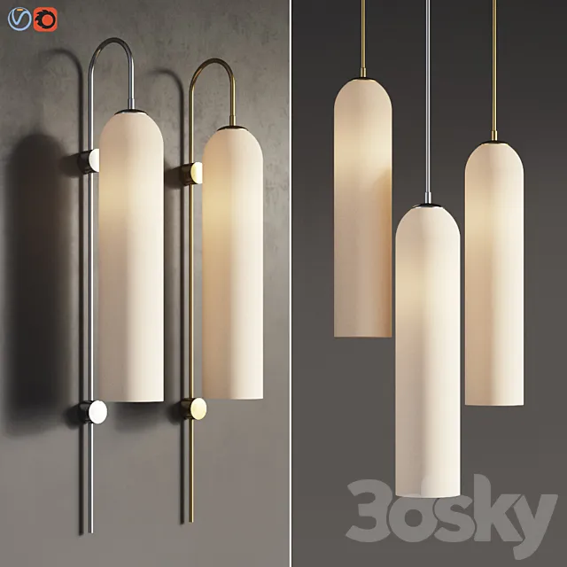 Flot Wall Sconce and Pendant Set Articololighting 3DModel