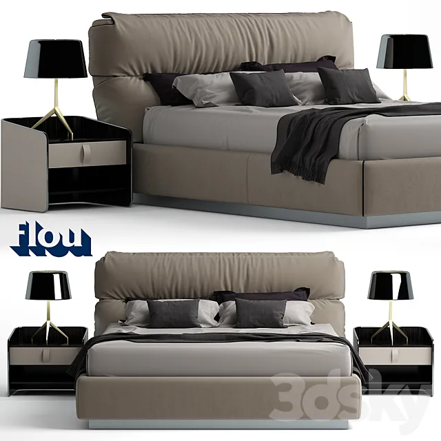 Flou Gentleman bed 3D Model