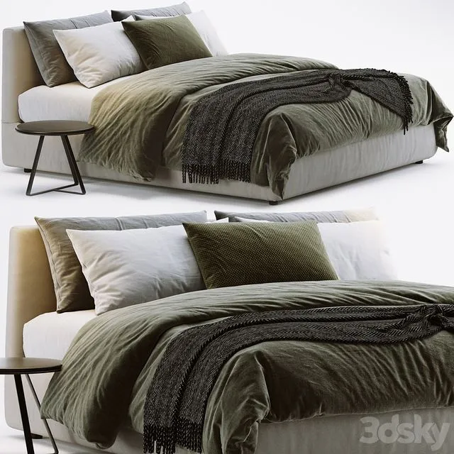 Flou Merkurio Bed 3D Model Flou Merkurio Bed 3D Model