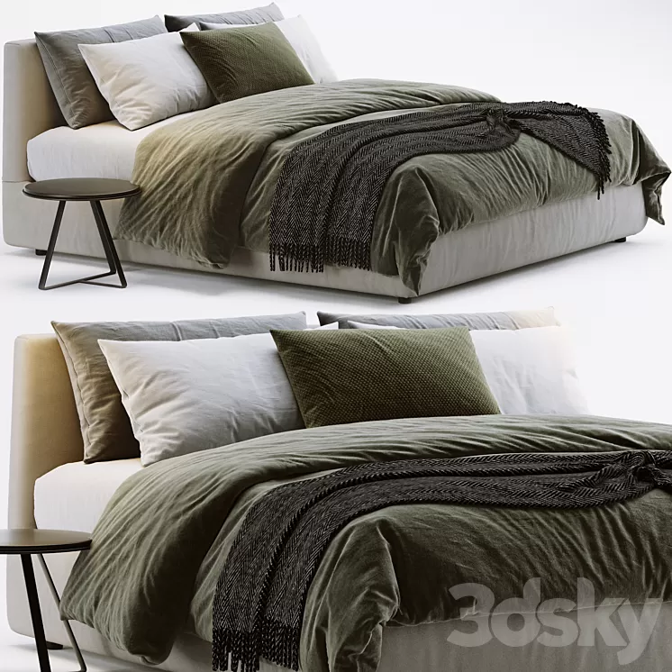 Flou Merkurio Bed 3D Model Free Download