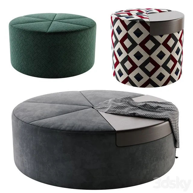 Flou Moon Pouf 3D Model Flou Moon Pouf 3D Model