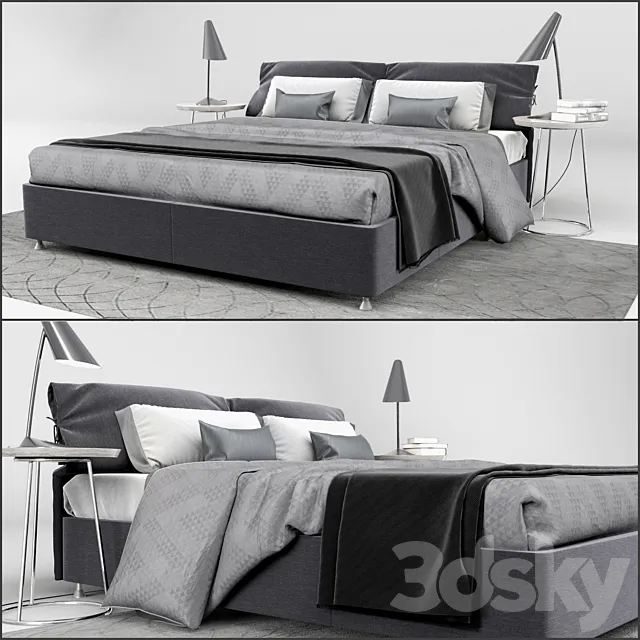 Flou. Nathalie bed. 3D Model