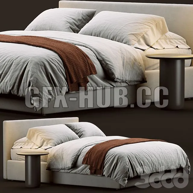 Flou Notturno Bed 3D Model Flou Notturno Bed 3D Model