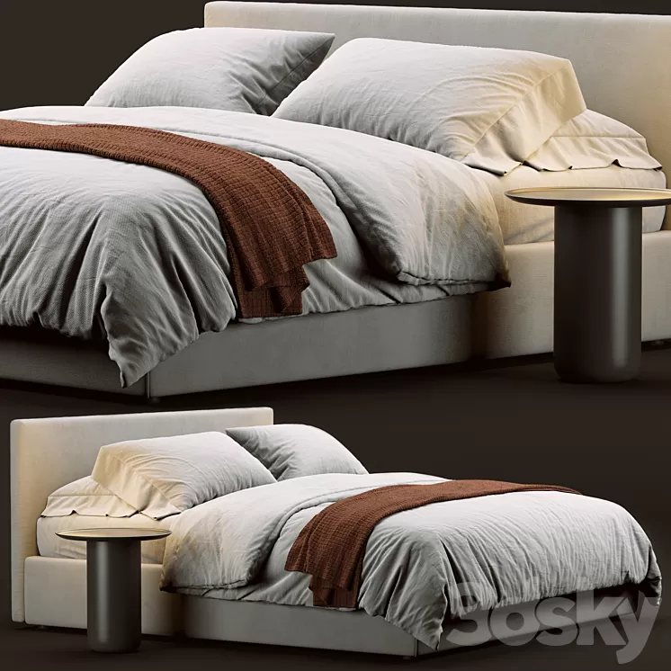 Flou Notturno Bed 3D Model Free Download