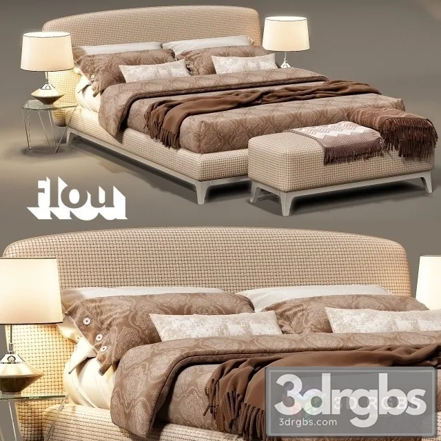 Flou Olive Bed 3D Model Download