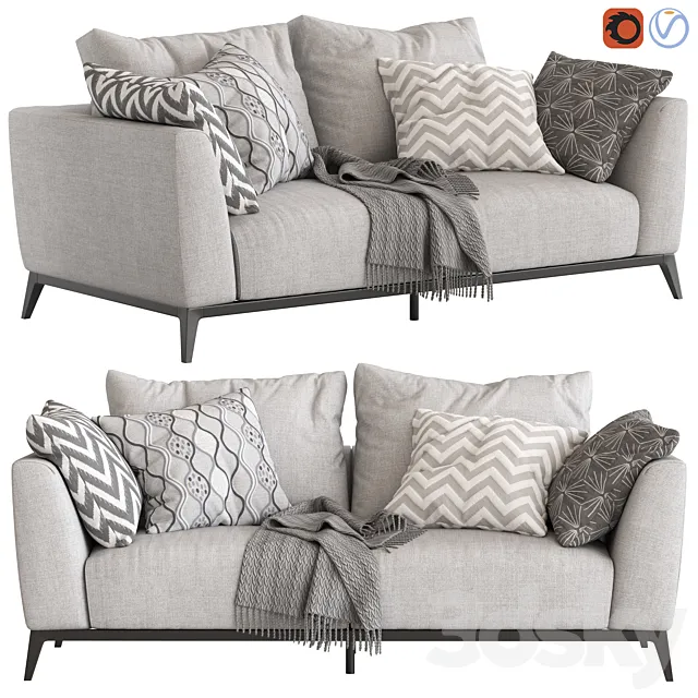 Flou Oliver Sofa type1 3D Model