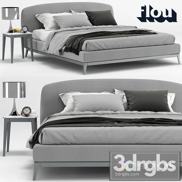 Flou Olivier Bed 3D Model Download