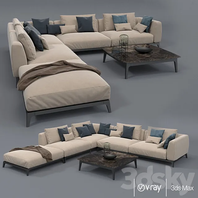 Flou Sofa 3D Model Flou Sofa 3D Model