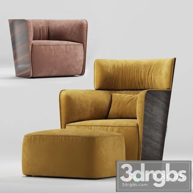 Flou Soft Wing Armchair 3D Model Download