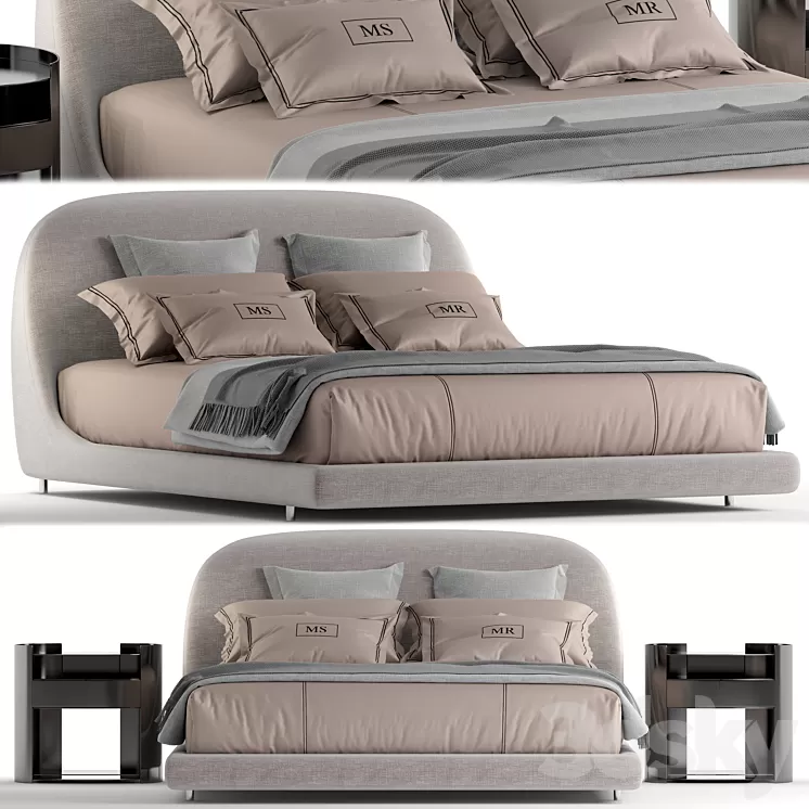 Flou taormina bed 3D Model Free Download