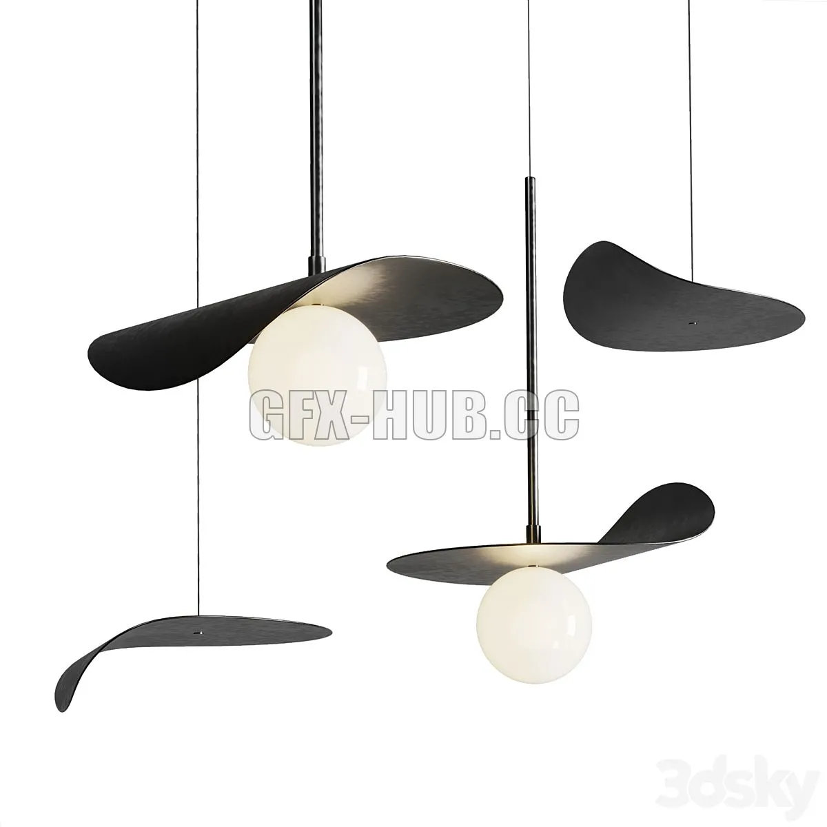 FLOW Pendant lamp By KDLN 3D Model FLOW Pendant lamp By KDLN 3D Model