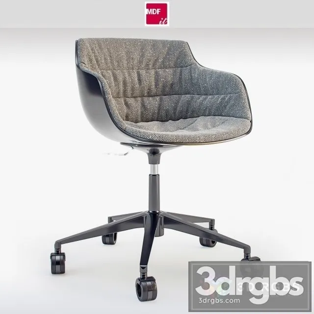 Flow Slim Padded Star Base Castors 3D Model Download